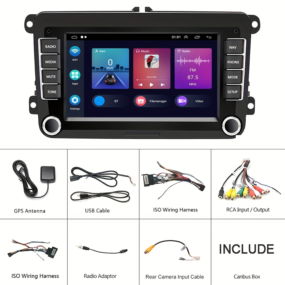 For Android For Vw Touch Screen Car Stereo Gps Radio Support For Wireless  Android Auto/carplay With Mirrorlink Fm  Ahd Camera Optional) Temu