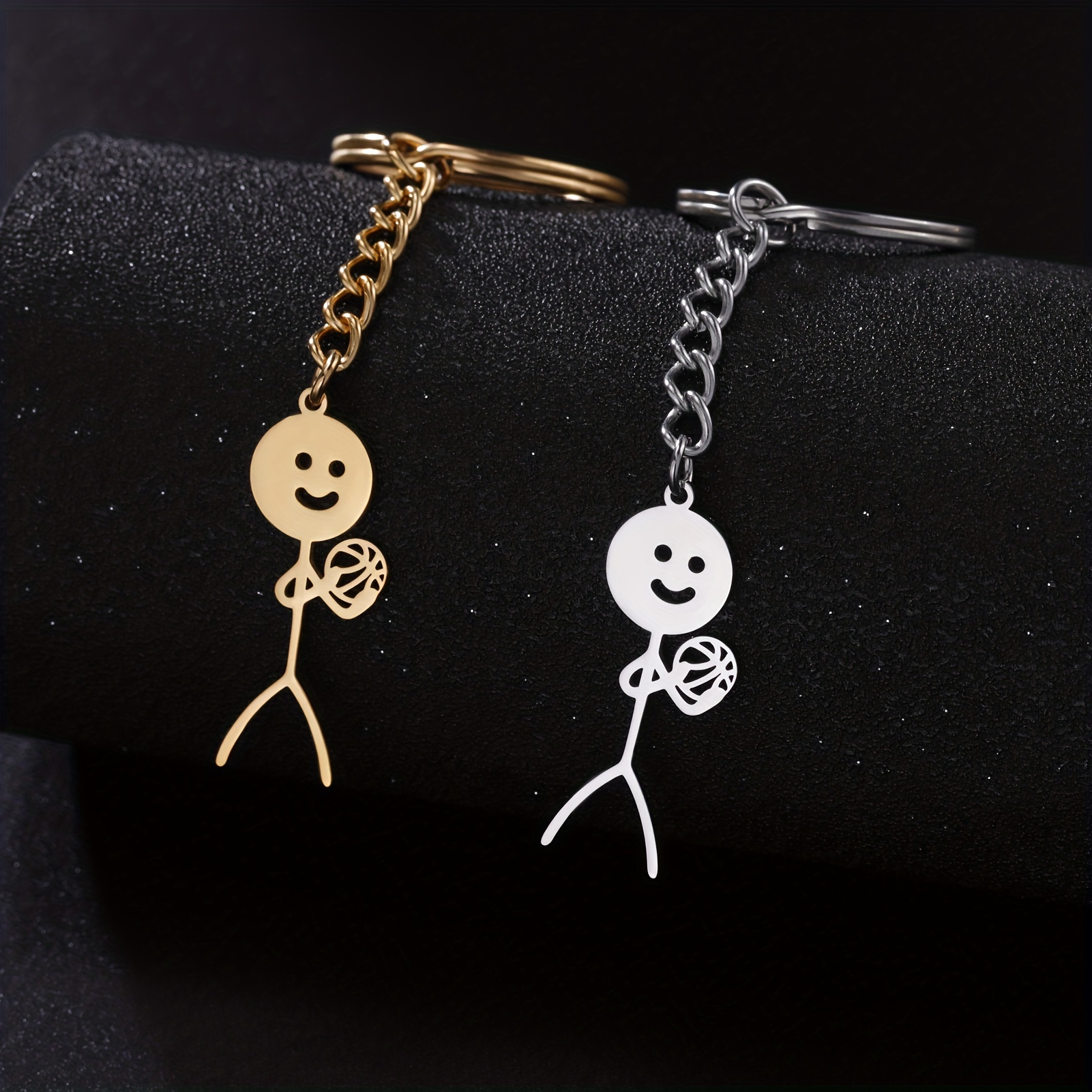 Stickman Keychain Stainless Steel Jewelry Gift