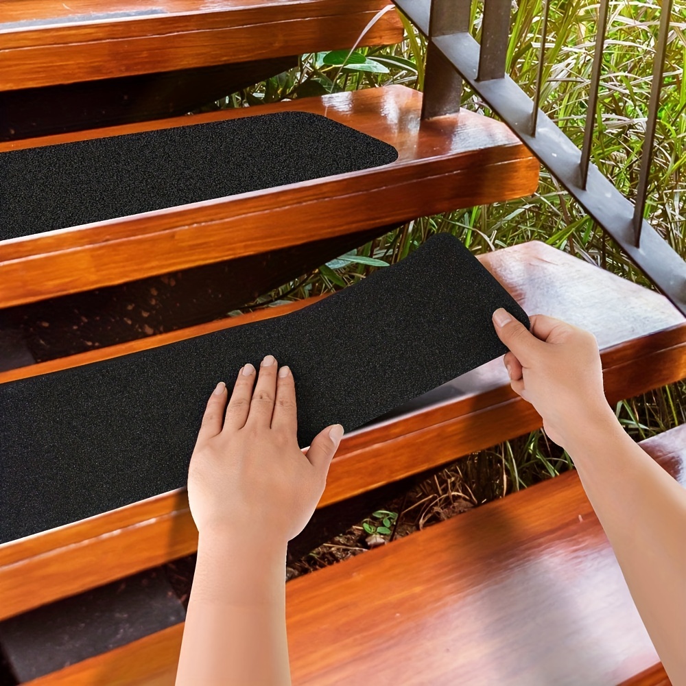Peldaños de escalera antideslizantes para escaleras de madera, 8 x 30  pulgadas (paquete de 7/15 unidades), caminos de escalera para escalones de