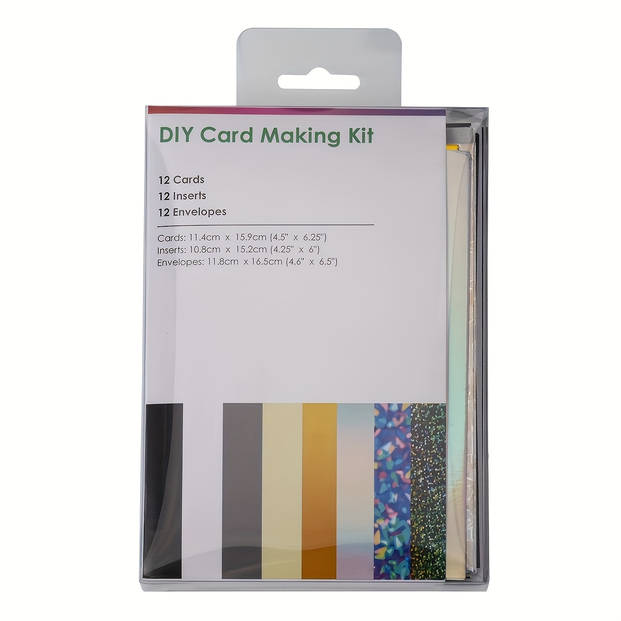 Joy Insert Cards, 4.5 x 6.25, 12 Assorted Color Cards/12 Assorted Color  Inserts/12 White Envelopes