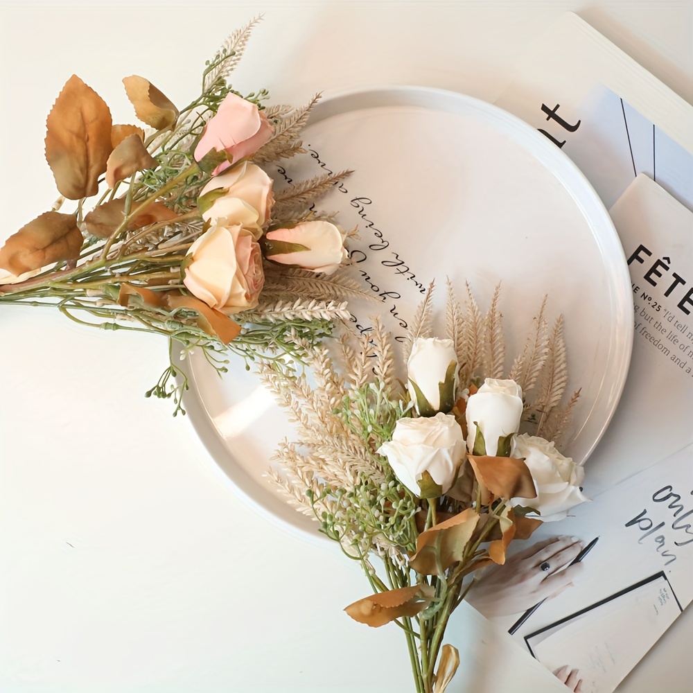 Dried Flowers Table Decoration  Rose Artificial Dried Flowers