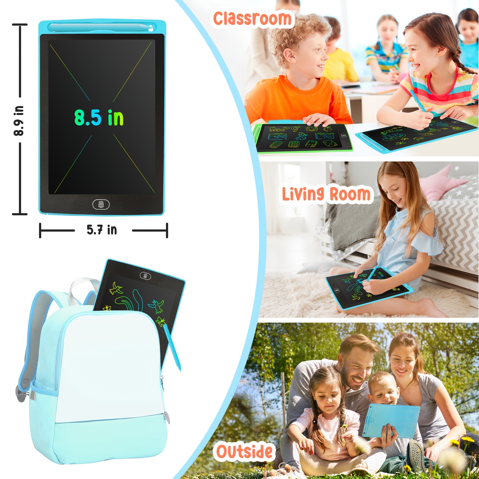 LCD Writing Tablet for Kids Doodle Board with Bag, Electronic Digital  Colorful Screen Drawing Tablet, Etch a LEYAOYAO 10-Inch Drawing Pad Sketch  Pads