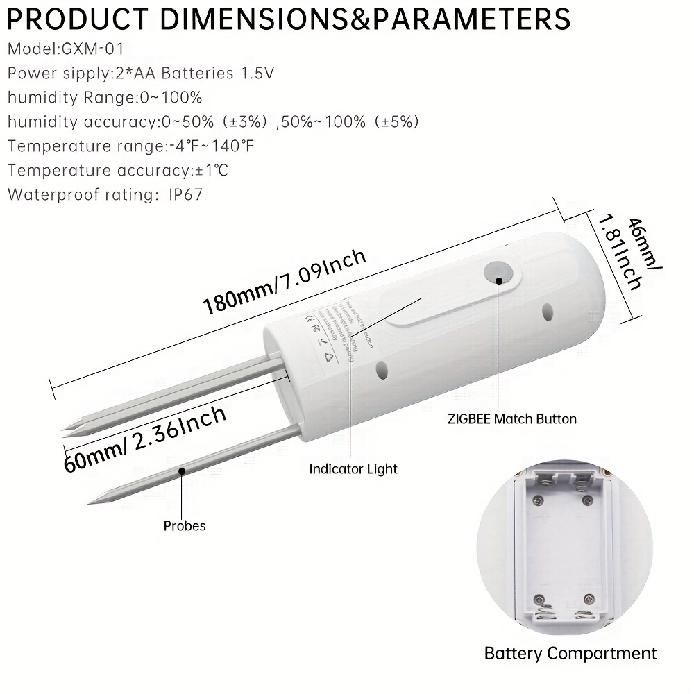 Stainless Steel Extended Soil Temperature Compost Thermometer Agricultural  Planting Thermometer ℃/℉ - Temu