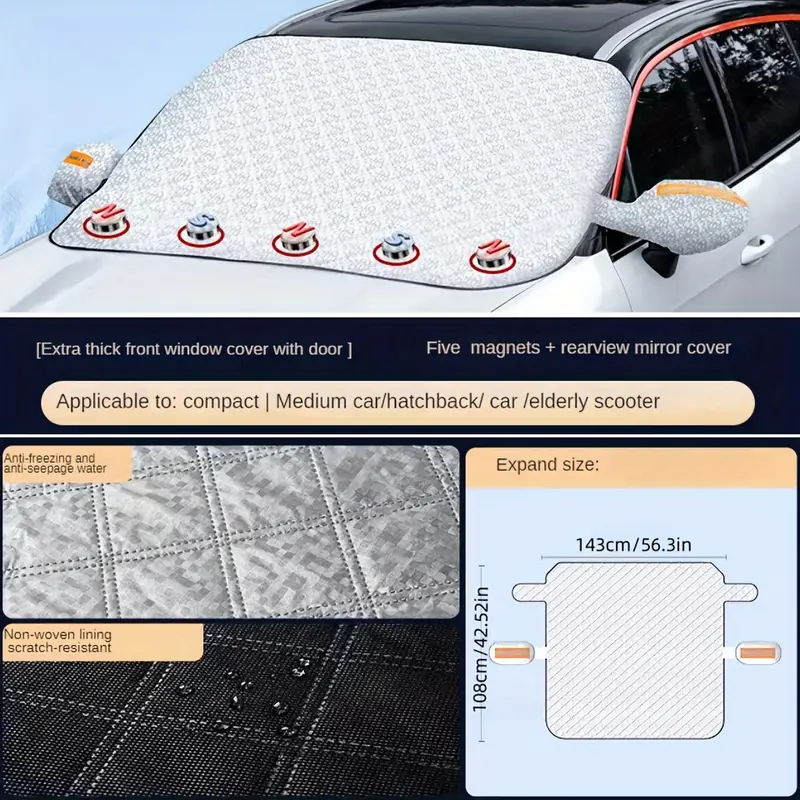 Car Front Windshield Snow Cover Anti frost Anti freeze - Temu