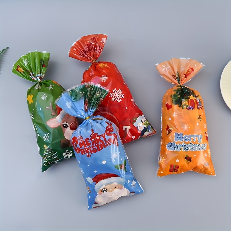 20 Sachets transparents à biscuits - Imprimé neige - Noël