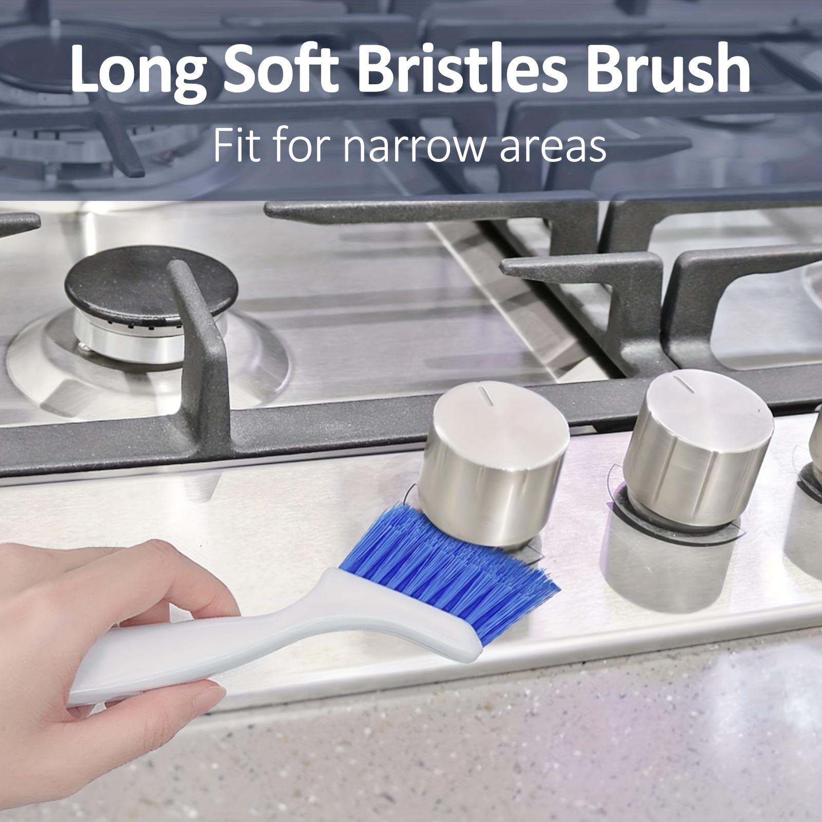 Versatile Hard Bristled Recess Narrow Crevice Cleaning Brush