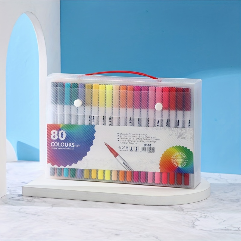 12 24 36 48 60 Colors Double Head Acrylic Pigment Pens For - Temu
