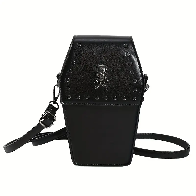 Fashion Gothic Mini Crossbody Bag for Women Coffin Shaped Small Handbags  Purse Ladies Halloween Party Shoulder Messenger Bags