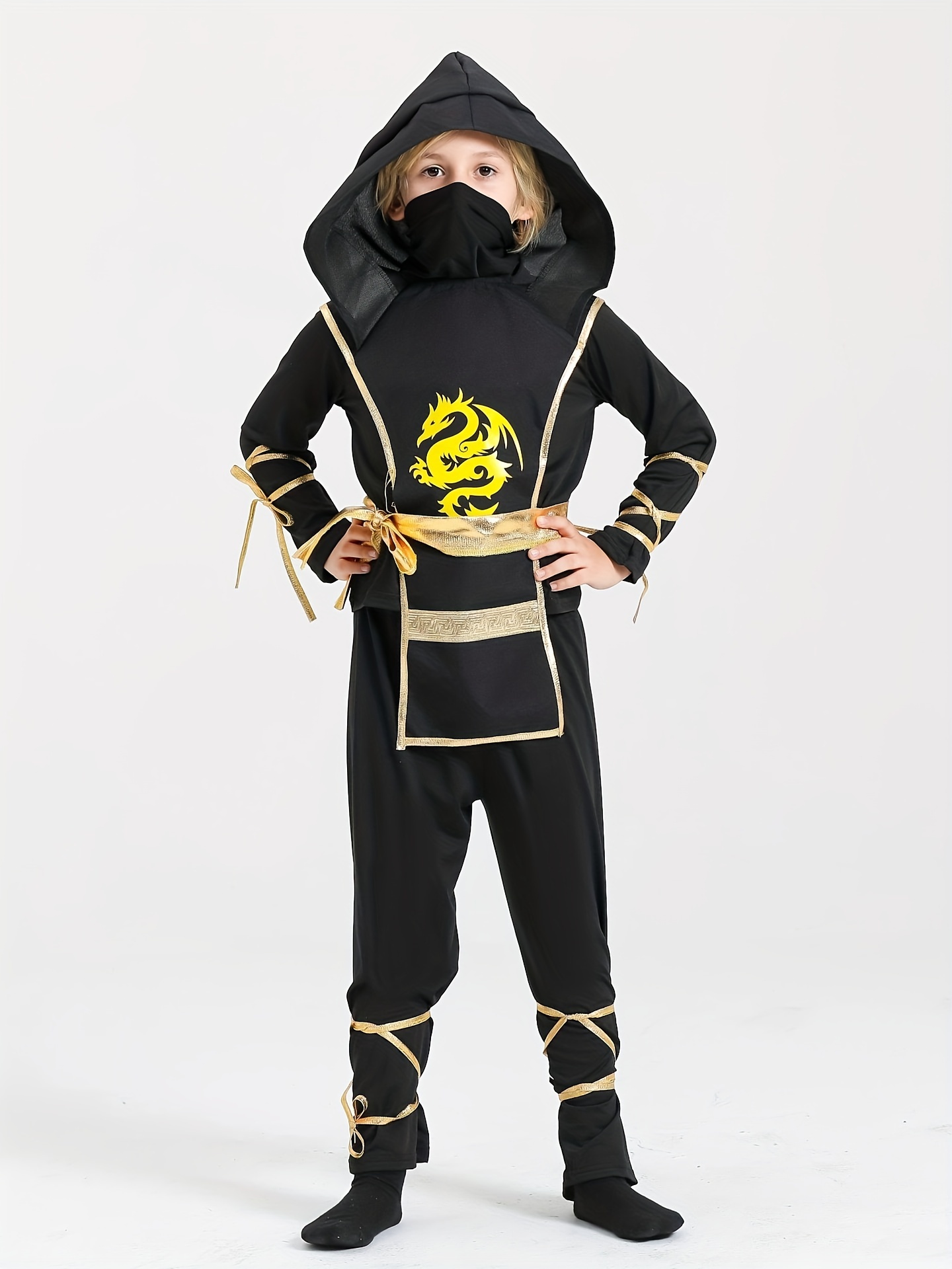 Ninja Disfraz Halloween Juego de Rol Mono Verde para Niños –