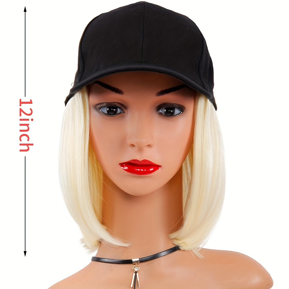  CHRSHN Short Wave Baseball Cap Wig with Curly Hair