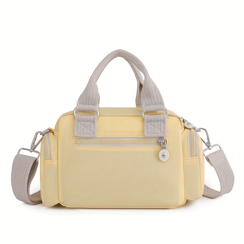 Colorblock Casual Satchel Bag All Match Shoulder Bag With Pockets