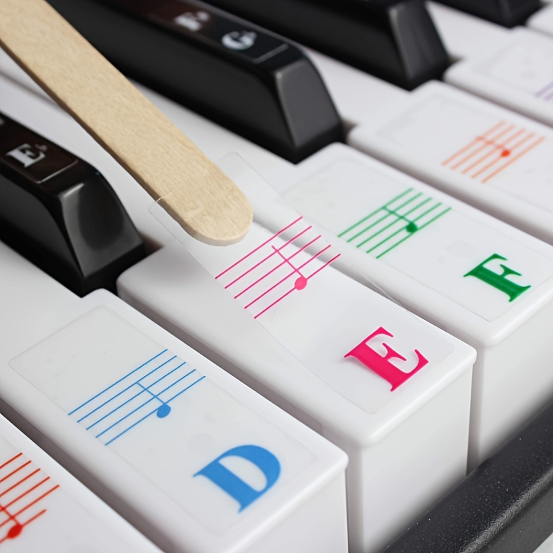Learn Piano Quickly With Bold Large Letter Keyboard Stickers - Temu