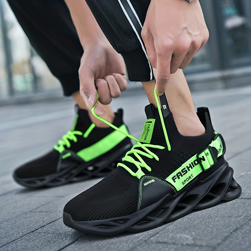Mens Trendy Breathable Lace Up Blade Sneakers Casual Walking Running Shoes  With Assorted Colors For Halloween | Check Out Today's Deals Now | Temu