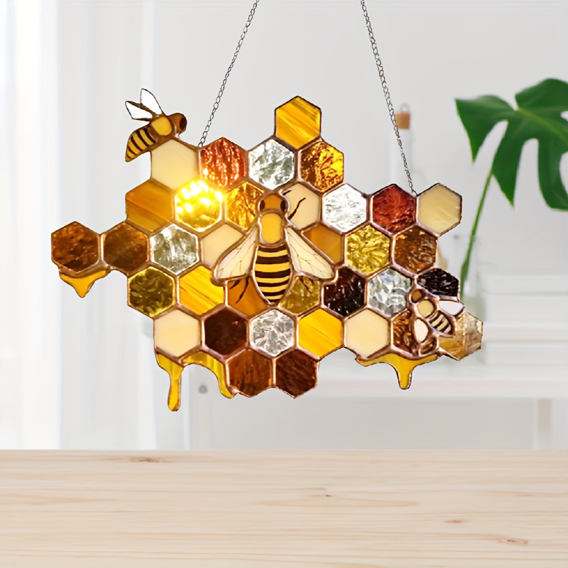 Cute Bee Honeycomb Hook, Wall-mounted Hanger, Multi-functional