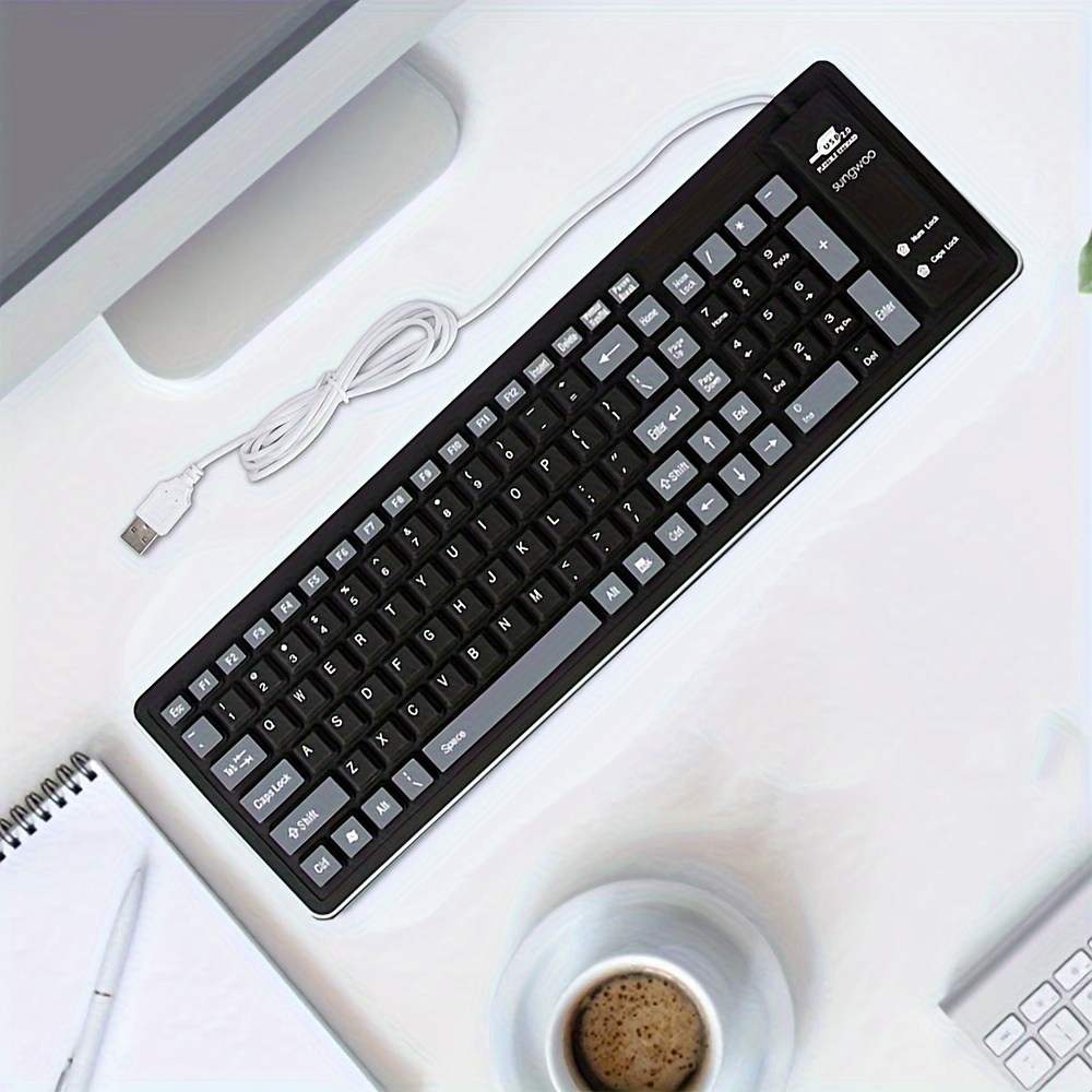 Combo de teclado y mouse inalámbricos, máquina de escribir ergonómica de  tamaño completo, teclas redondas retro, compatible con Windows, PC,  perfecto