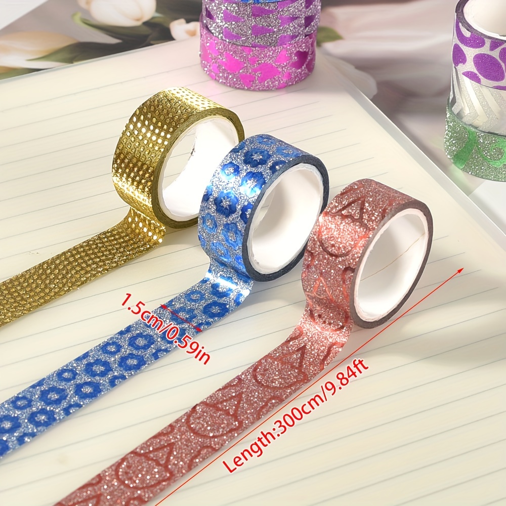 Glitter Tape, Decorative Craft Tape Gold Tone 1.5cm x 3 M - Gold Tone