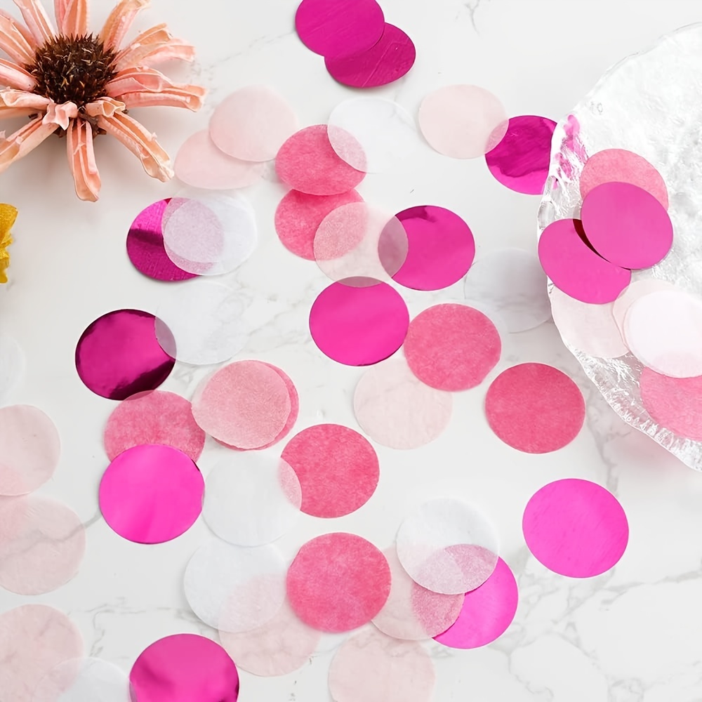 Confettis de table ronds en papier de soie pour décoration de fête  d'anniversaire de mariage, 50 g 0.98 Inch Rose Gold Confetti