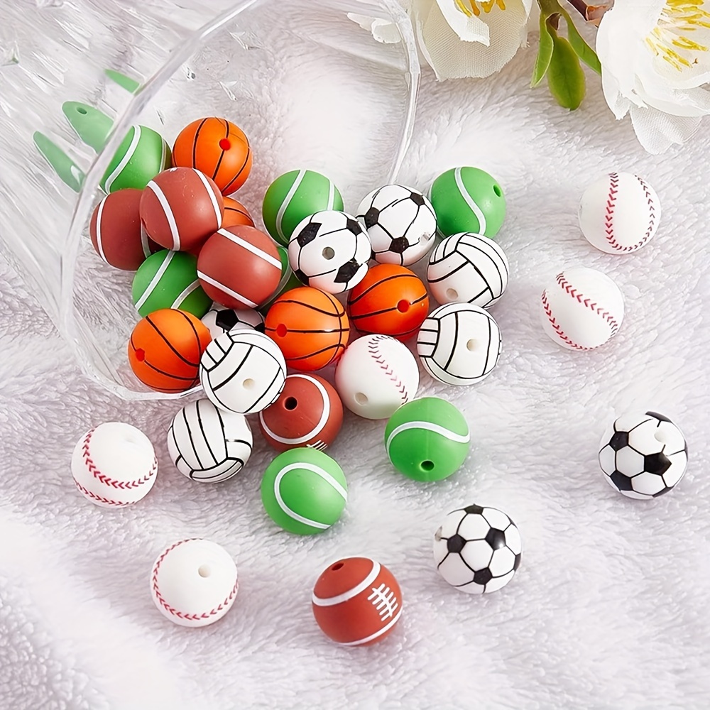  300PCS Sports Beads for Jewelry Making, Polymer Clay