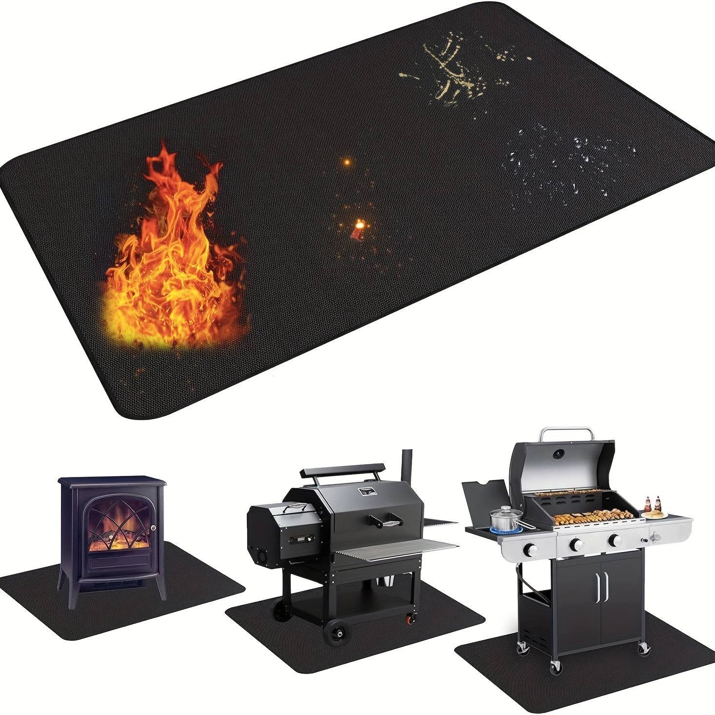 Fireplace - For Temu Magnetic Black Heat Blanket Loss Indoor