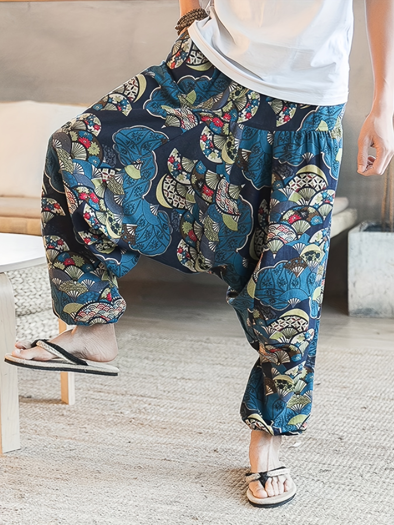 Mens 100% Cotton Casual Pants with Pockets - Cosmic Serenity Shop