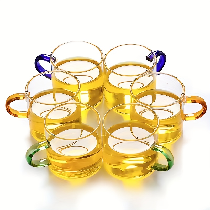 6PCS 120ML Transparent Glass Cup Tea Cup Set of 6 Teaware with