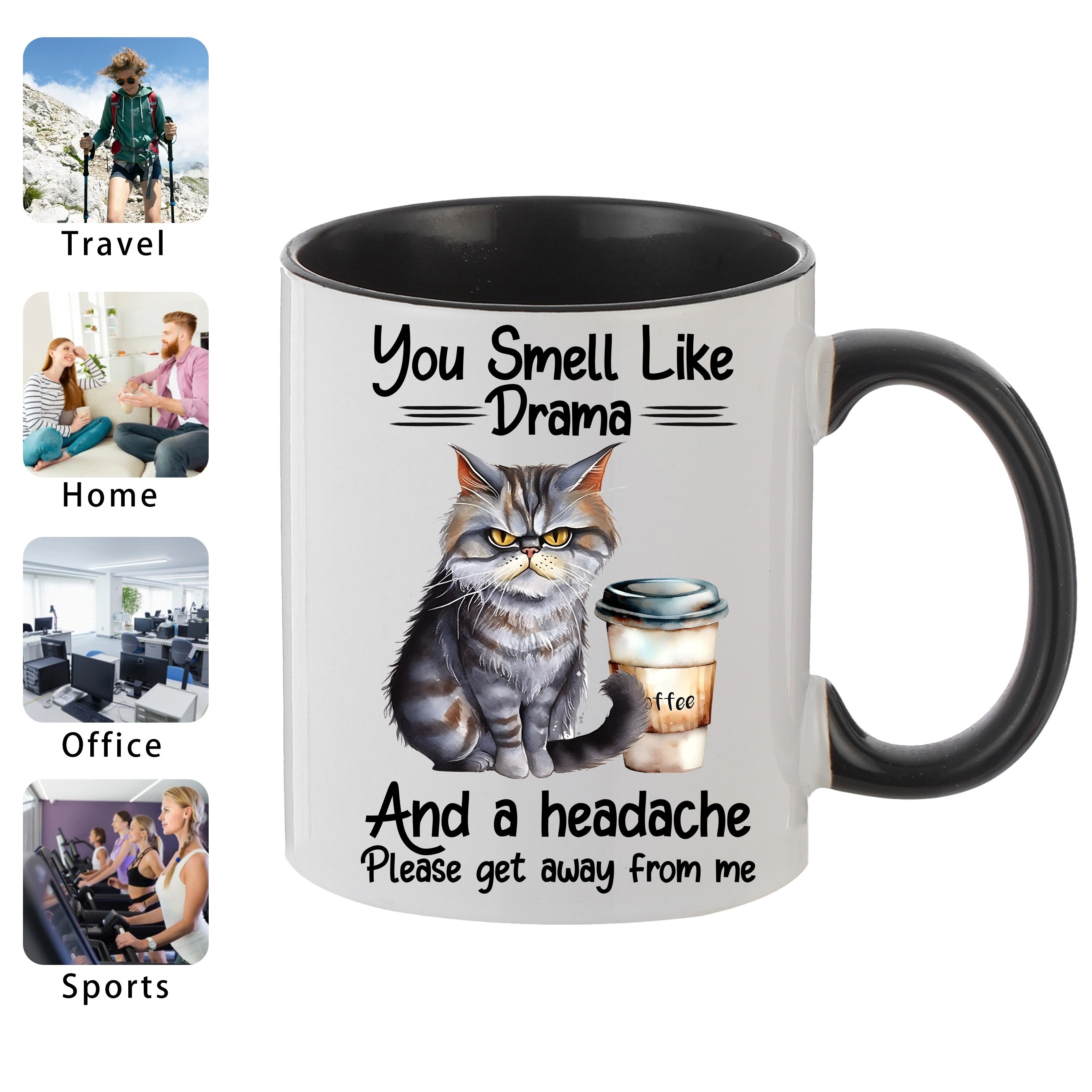 Cartoon Kitten Glass Coffee Mug Double walled Espresso - Temu