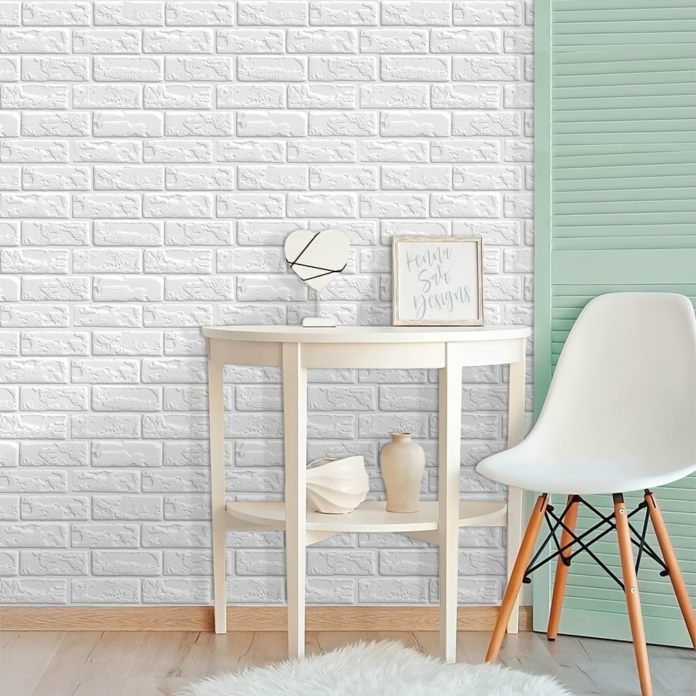 commomy 3D Tan Brick Peel and Stick Wall Tile