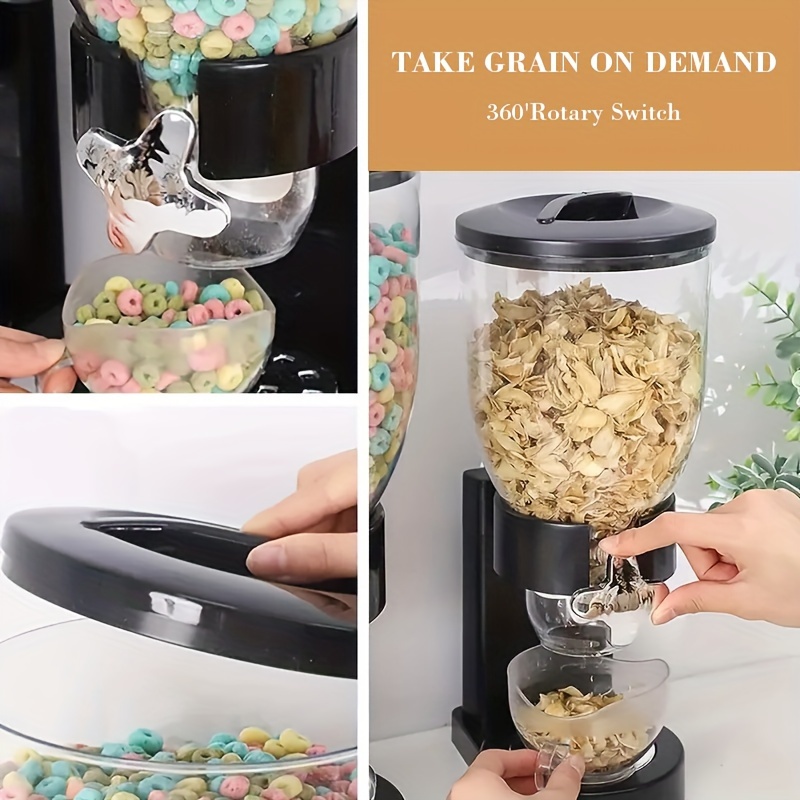 1pc Double Barrel Cereal Dispenser Kitchen Oatmeal Storage