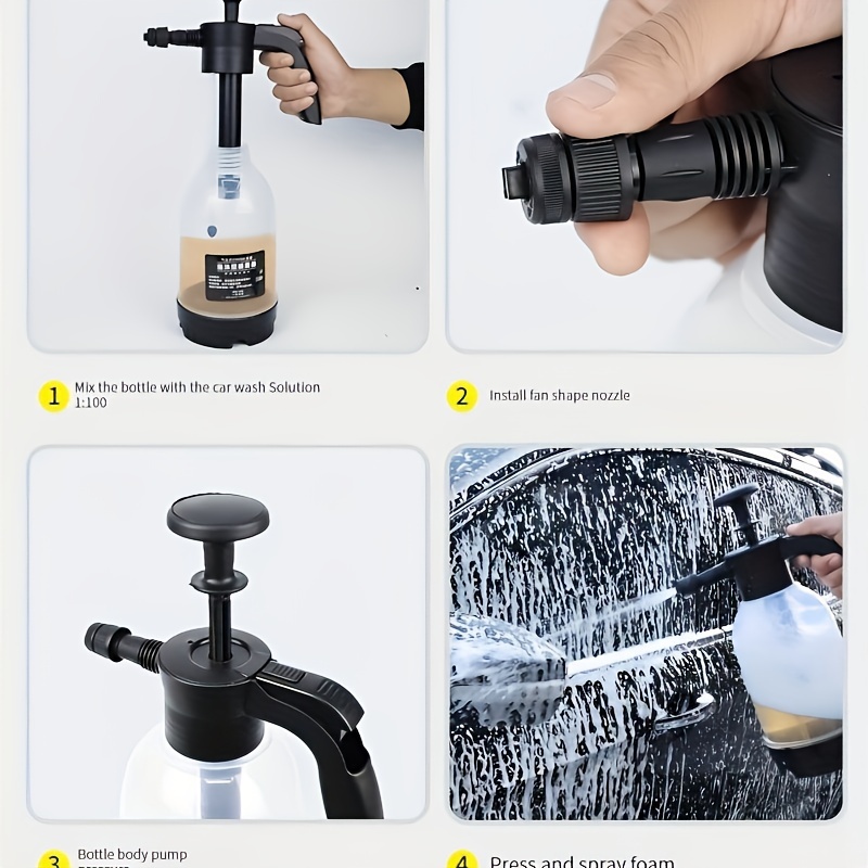 Handheld Foam Cannon High Pressure Pump Sprayer Car Wash Cleaning Water  Bottle