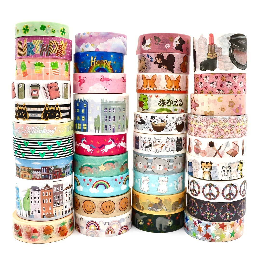40 Rolls Washi Tape Set, Decorative Masking DIY Plain Washi Tapes for  Children and Gifts Warpping (MIX)