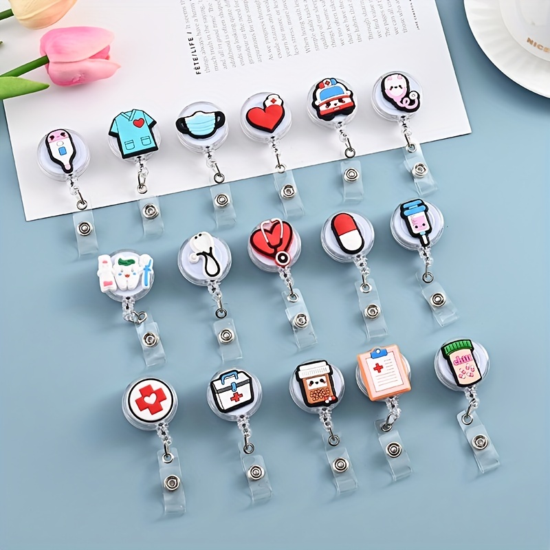 Cute Retractable ID Badge Lovely Kawaii Stretchable Card Holder With  Lanyard 