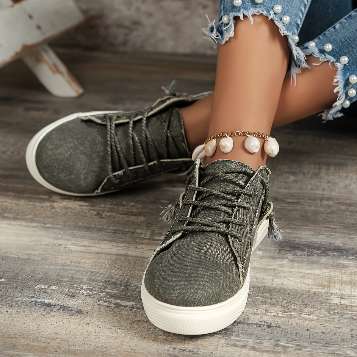 Women s Solid Color Sneakers Casual Lace Outdoor Shoes Women