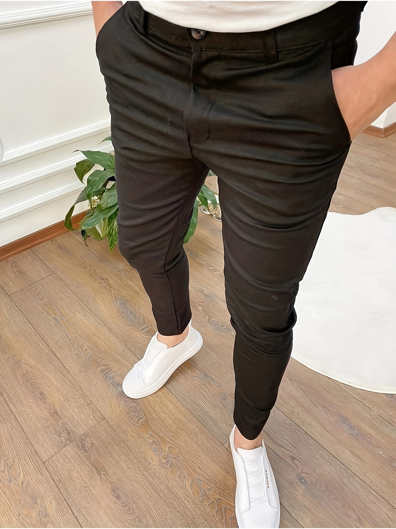 High Quality Slim Fit Mens Office Pants Men For Casual And