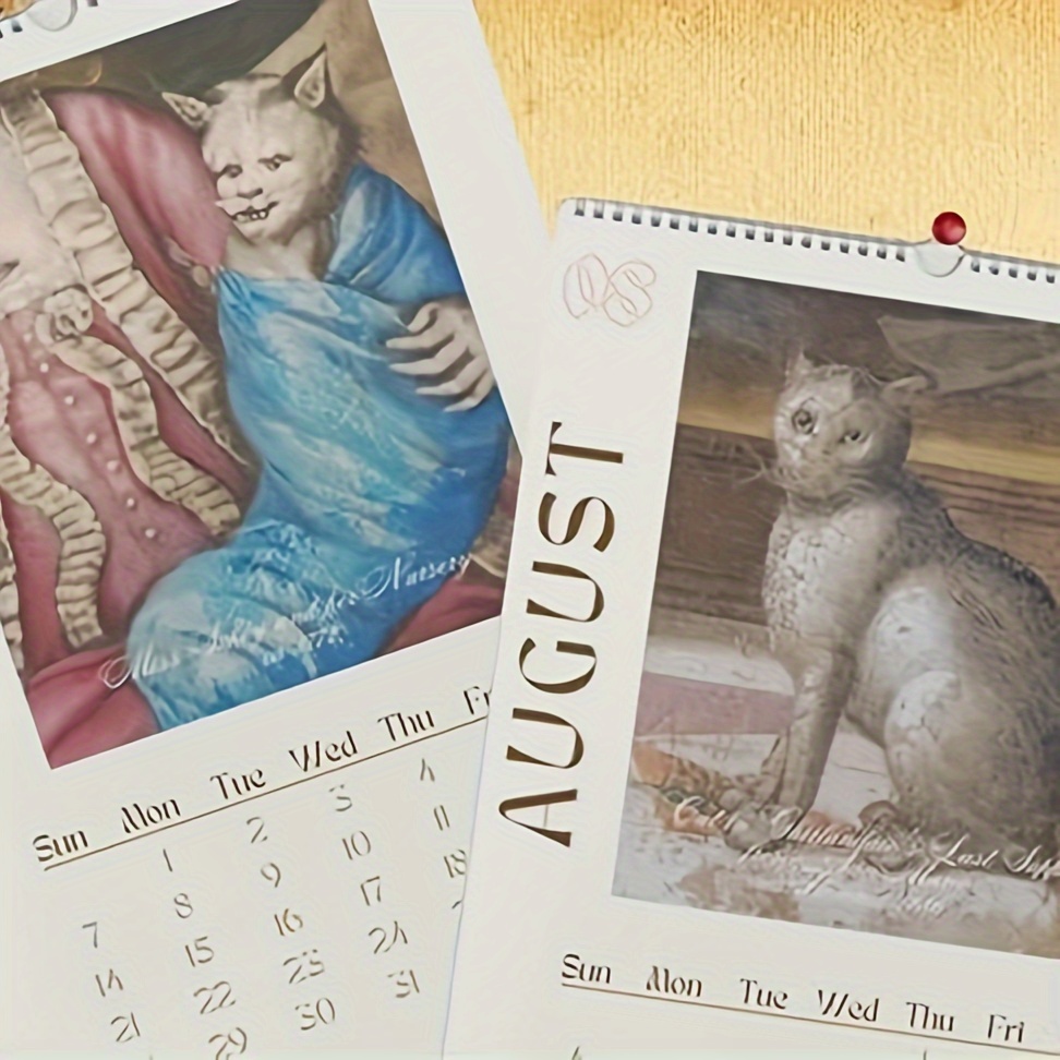 Cat Calendar 2024 Ugly Cat Art Painting Calendar Wall - Temu