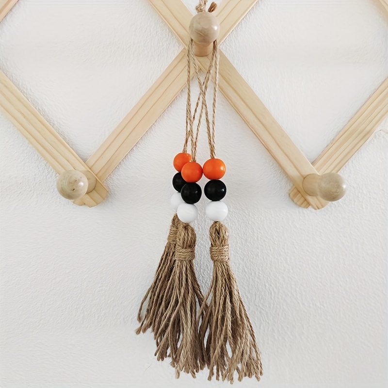 Decorative Colorful Wooden Beads for Crafts On Jute Twine 5