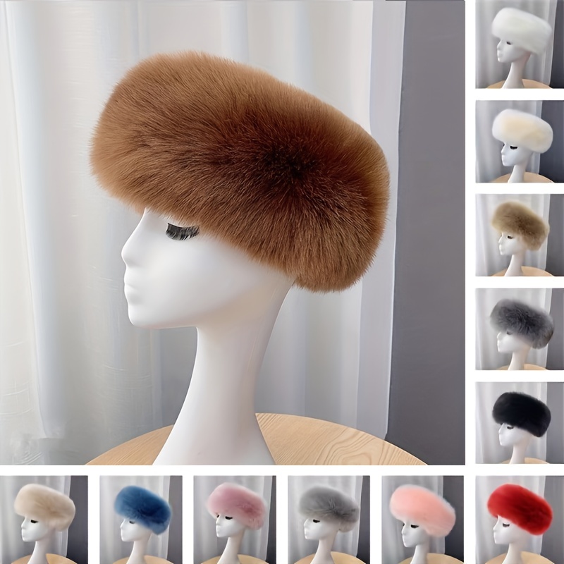 Chapeau russe à oreillettes pour femme, fausse fourrure, bonnet