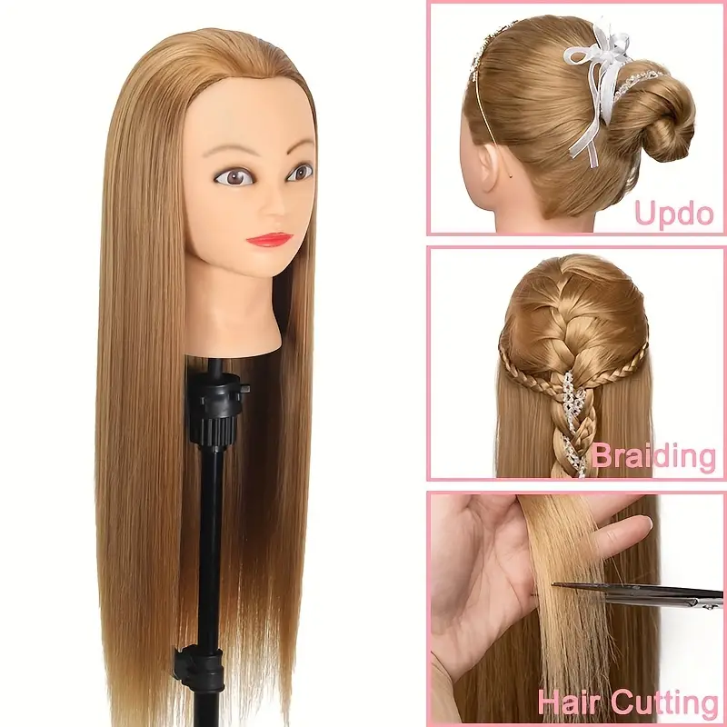 Mannequin Head With Hair Training Head With Free Clamp Stand - Temu