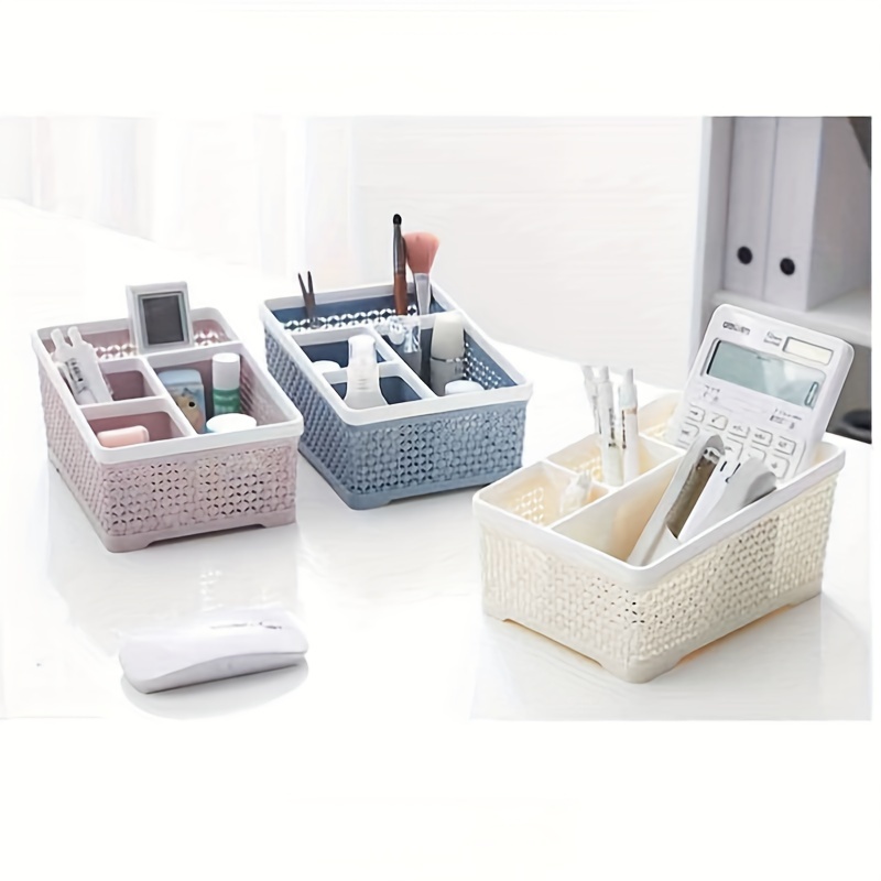 Portable Hollow Storage Box, Thickened Rectangular Plastic Storage Basket  For Cosmetic, Stationary, Toiletry, Medicine And Sundries, Household  Multi-functional Storage Organizer - Temu