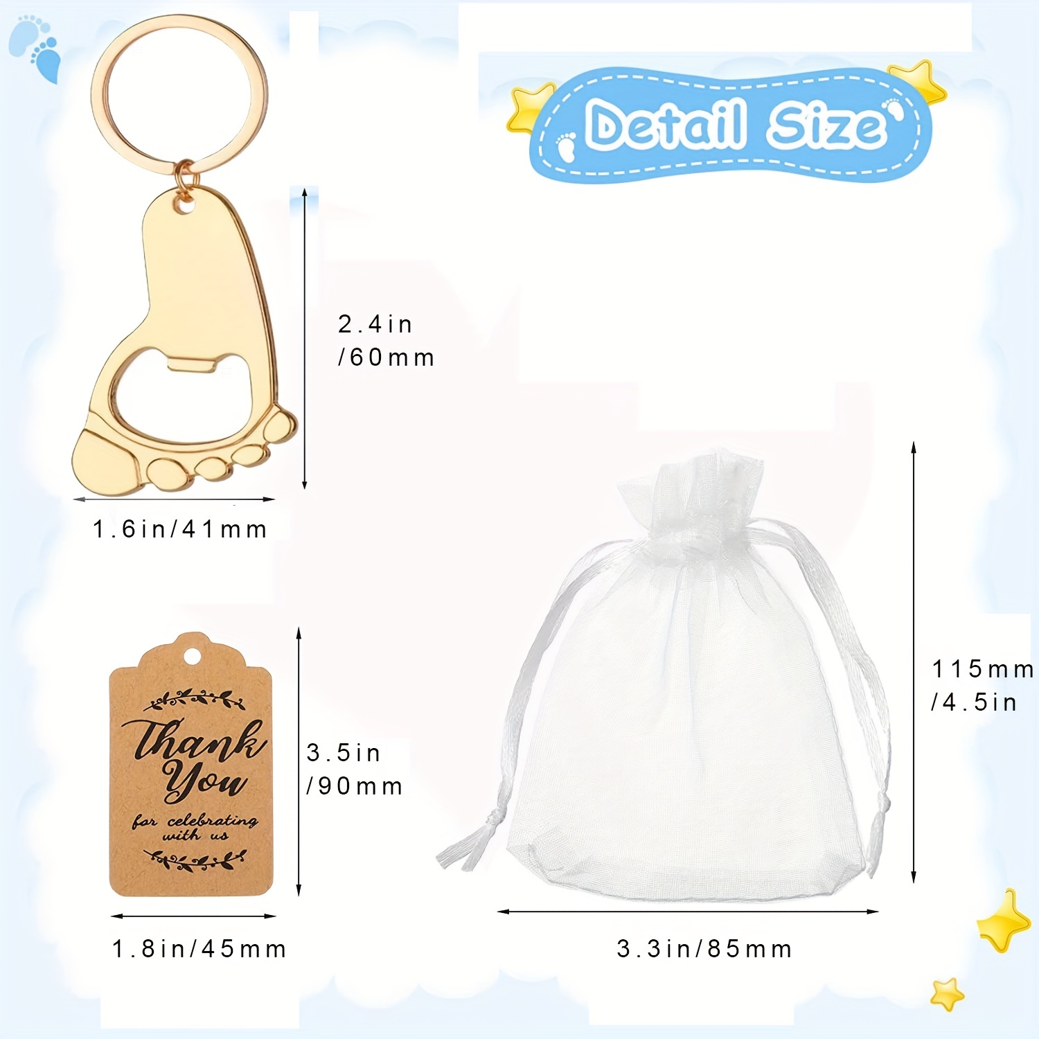 Bottle Opener Baby Shower Favors For Guests Footprint - Temu