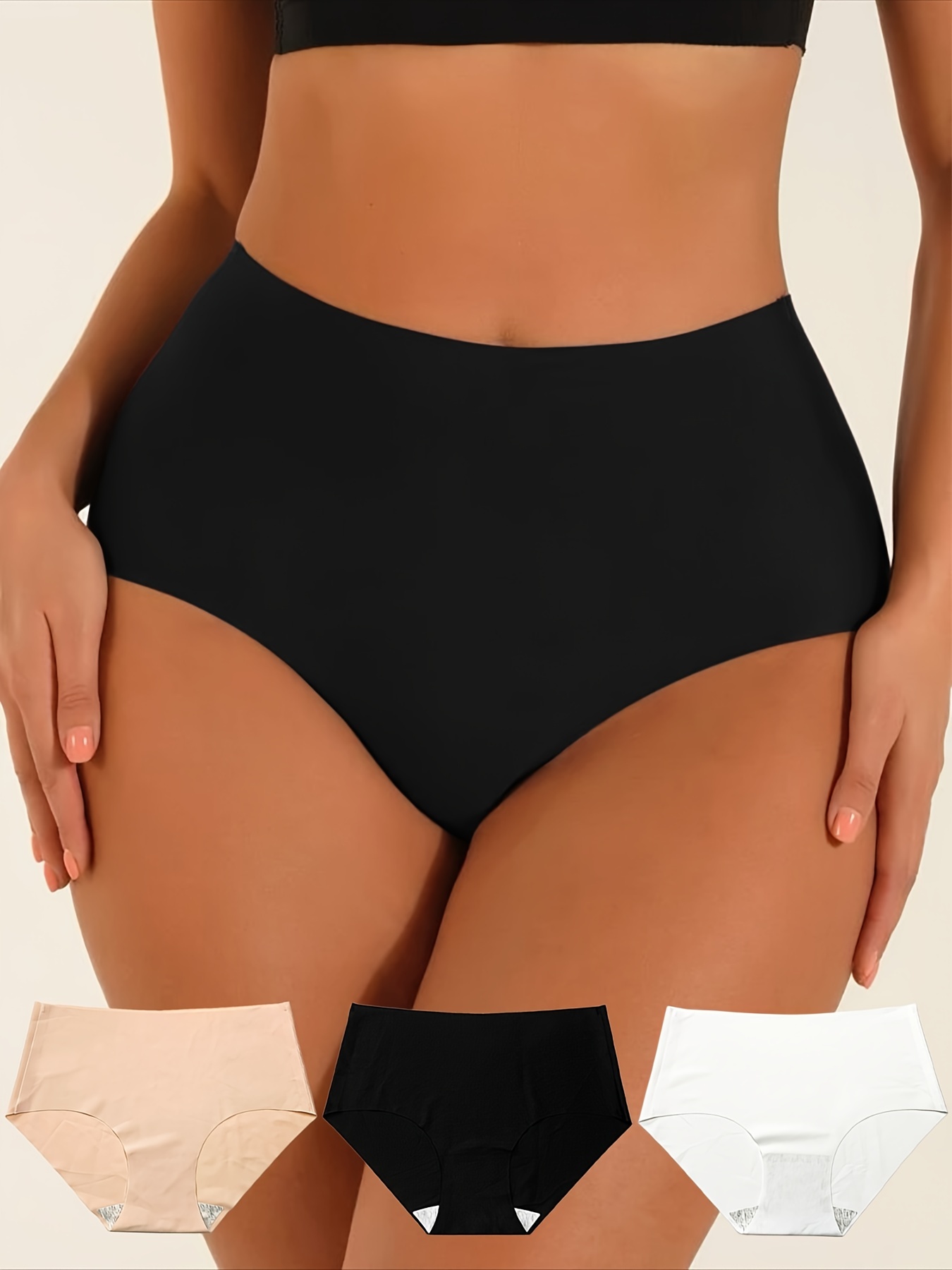 High Waisted Seamless Thongs for Women No Show Underwear for Lady
