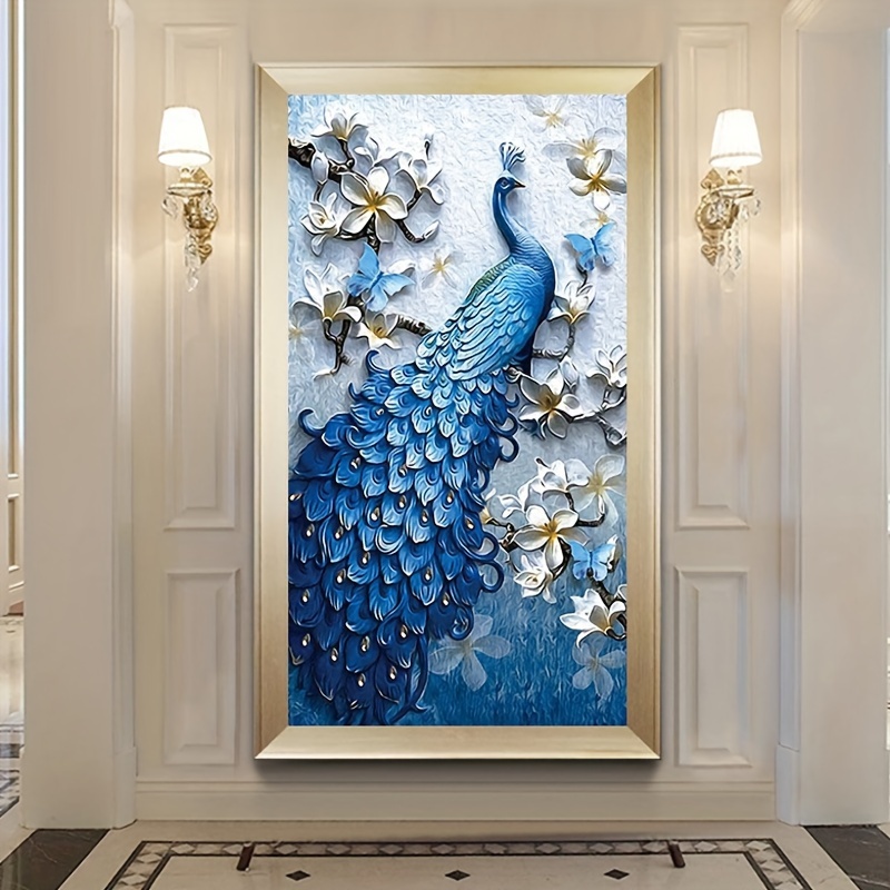 5d Diy Diamond Painting Peacock Full Artificial Diamond - Temu