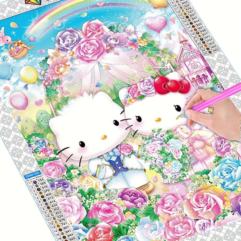 1pc 30*40cm/11.8*15.75in Diamond Painting Kit Sanrio HelloKitty Full Round  Diamond Mosaic 5D DIY Diamond Art Christmas Decoration