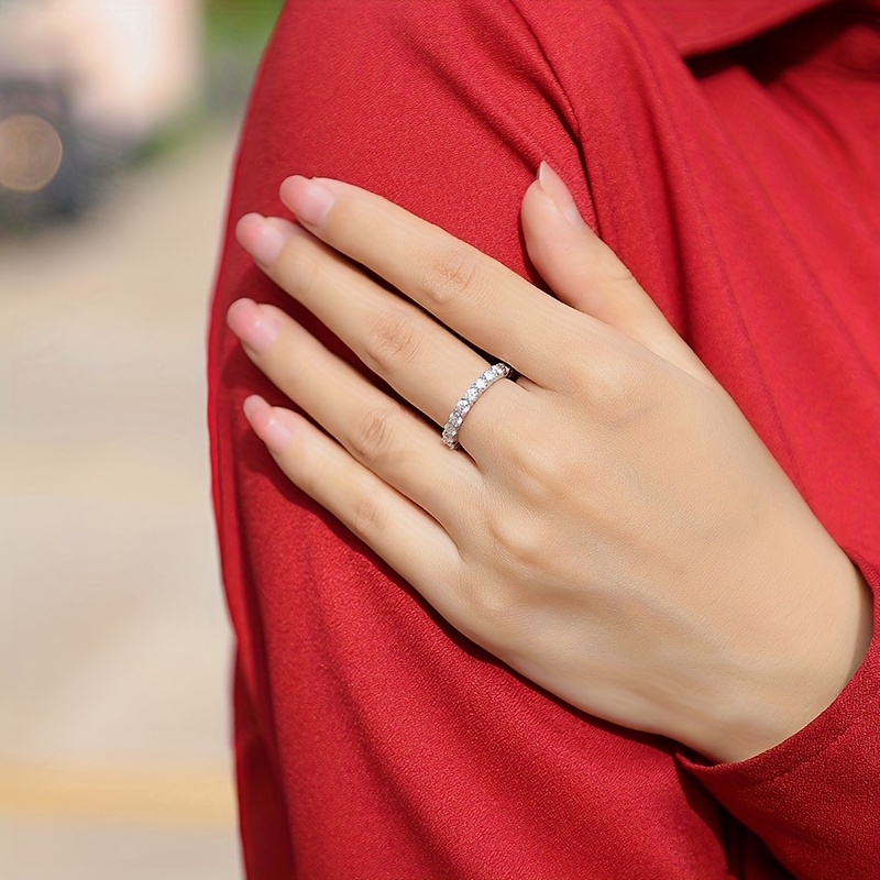 925 Silver Moissanite Ring for Men and Women, Elegant Gift