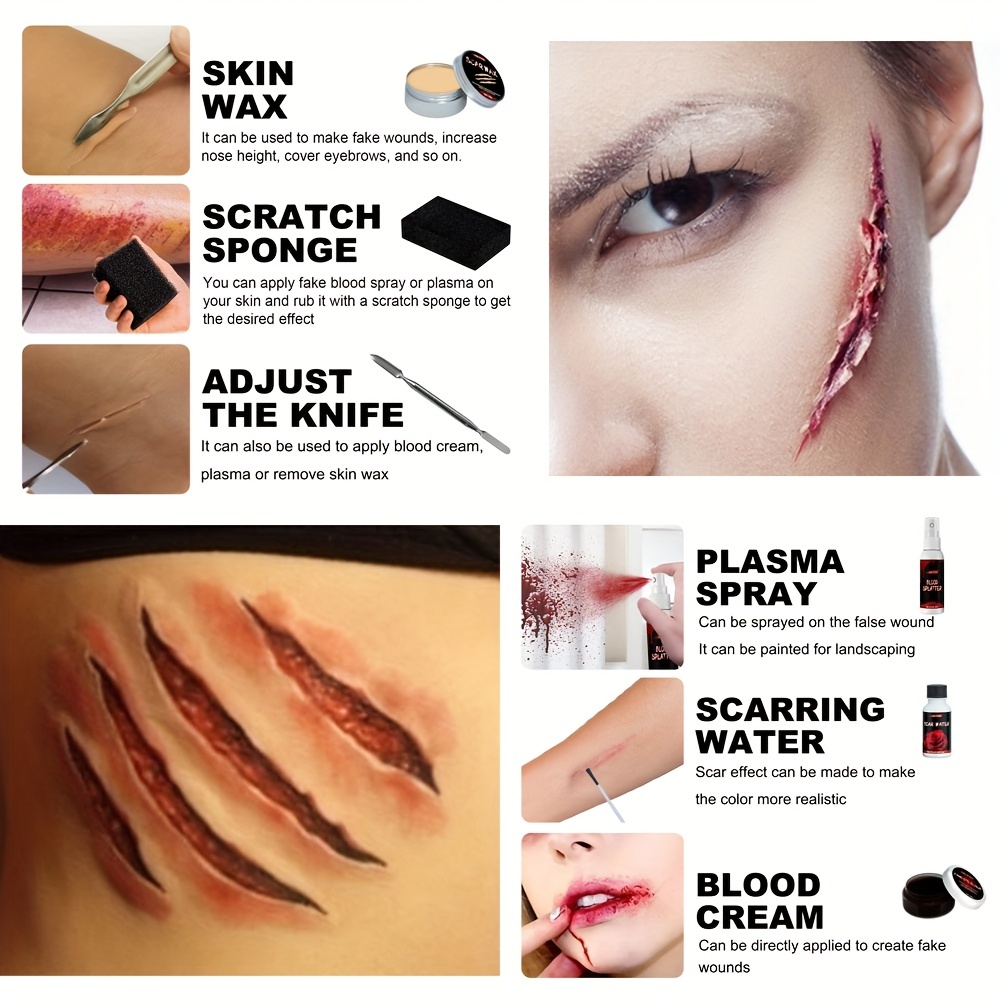 Halloween - Skin Wax Plasma Makeup Set Special Effects Stage Fake Wound  Skin Wax Body Special Effects Makeup - AliExpress