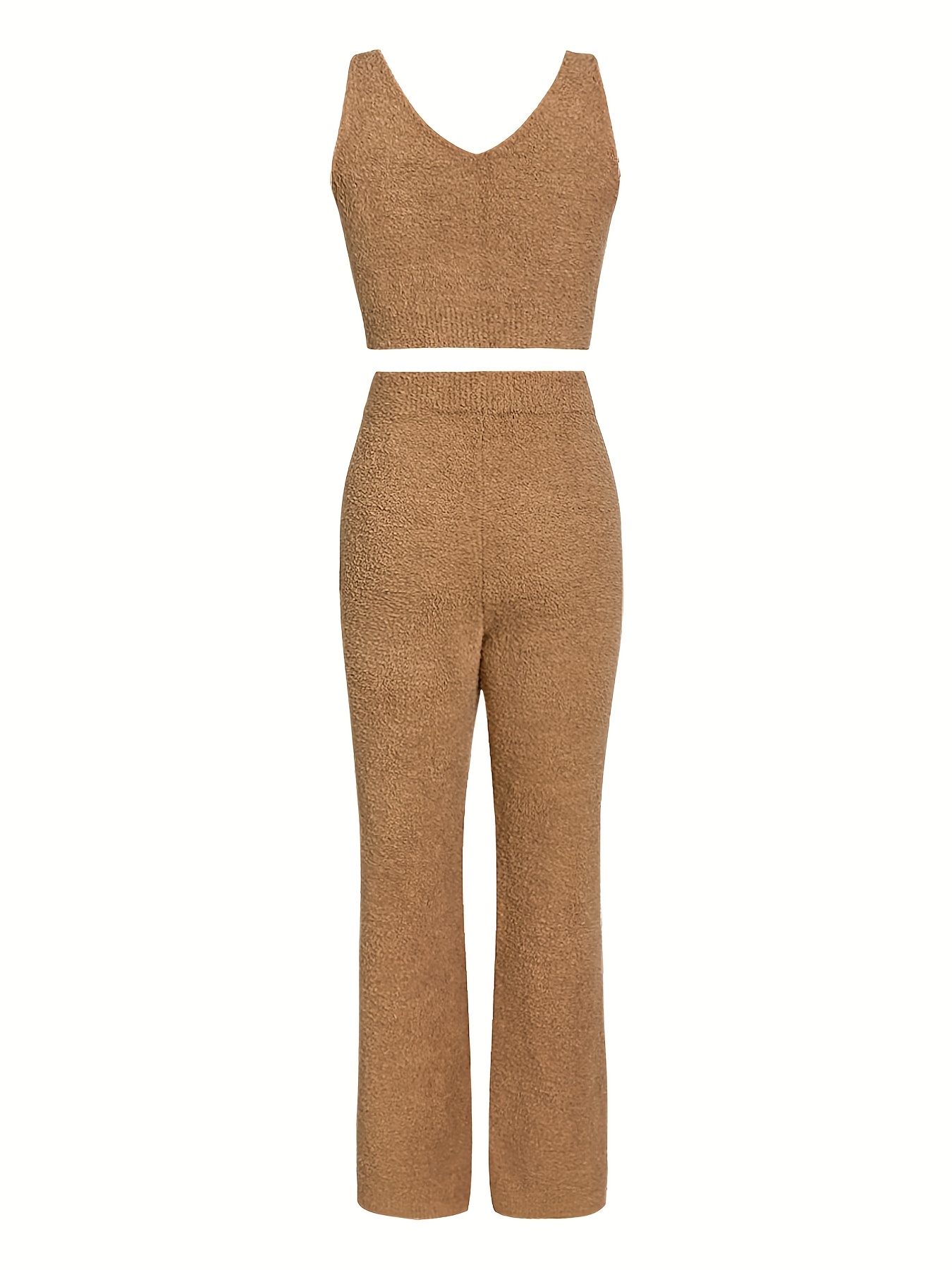 Skims Women's Cozy Knit Tank Crop Top Brown Size S/M