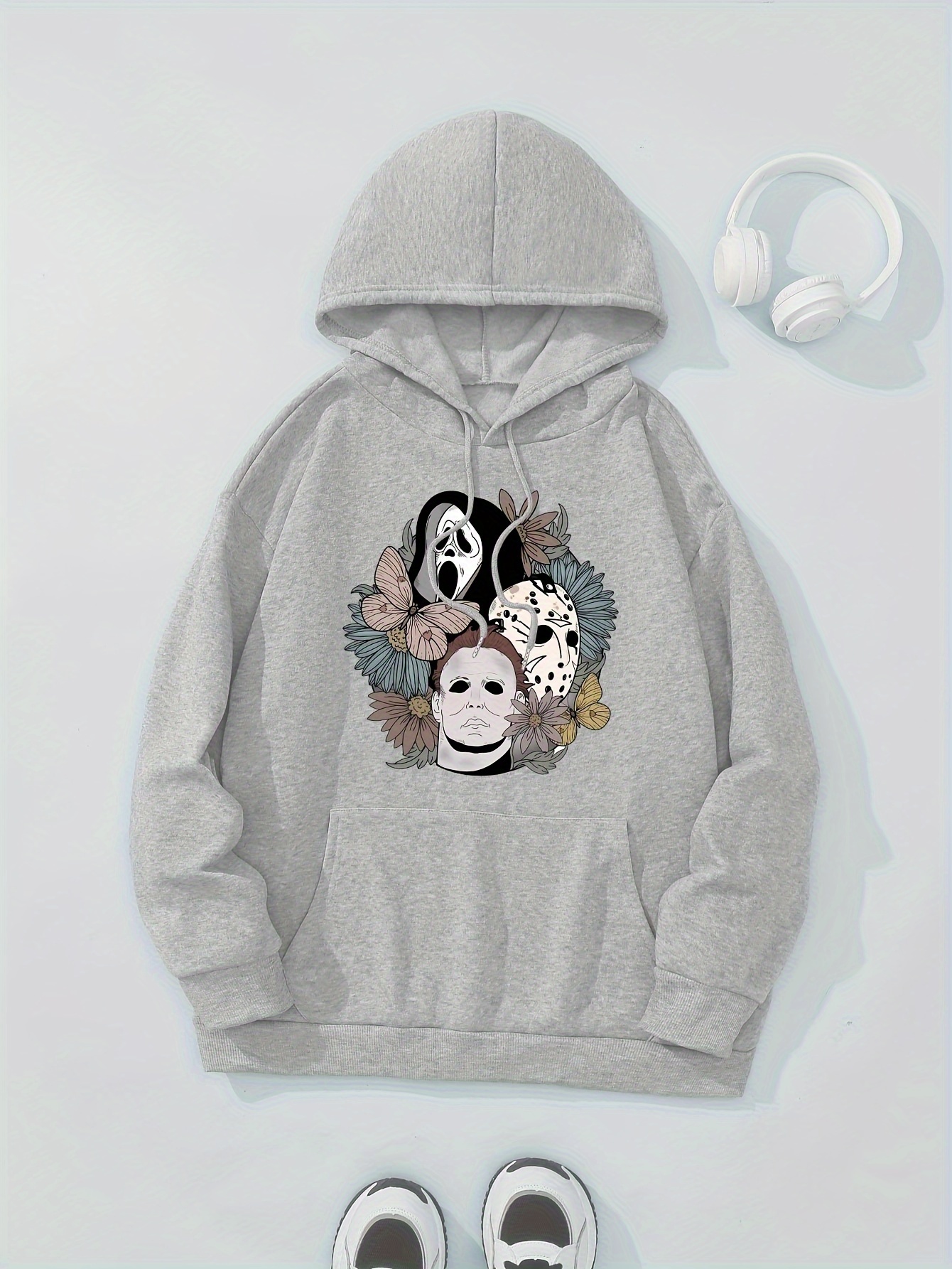 Horror Princess Print Hoodie Drawstring Casual Hooded - Temu