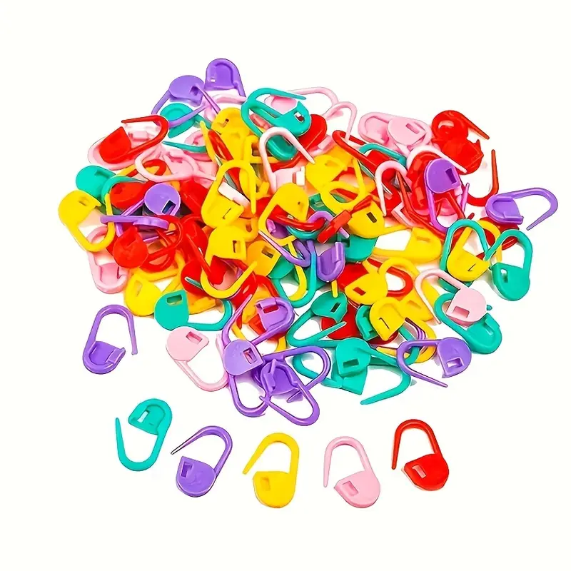 30/80pcs Color Knit Tag Crochet Clip, Needle And DIY Crafts Counters Mixed  Color Plastic Woven & Needle Marking Crochet Hook, Suitable For Adult's Sur