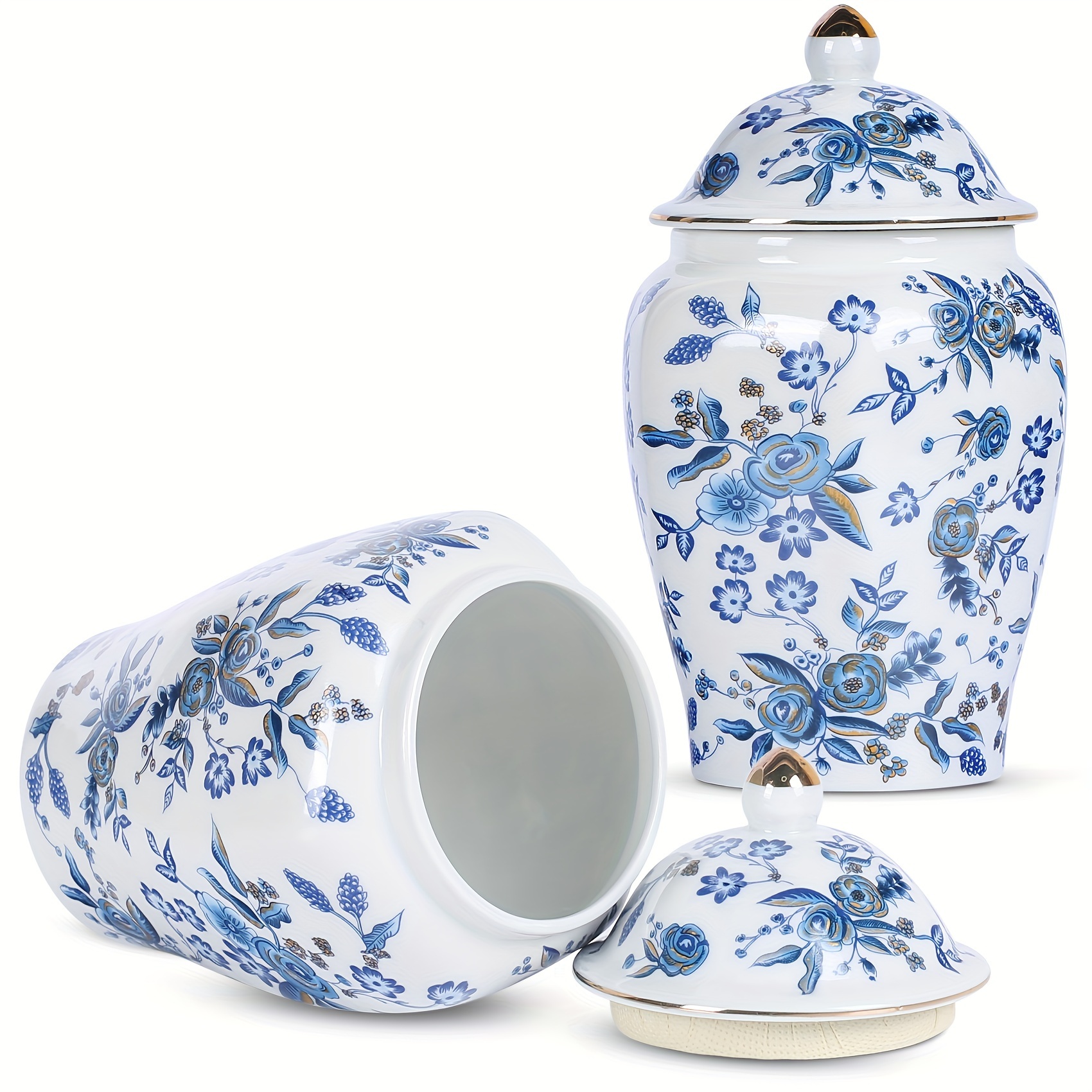 CHINE. Pot couvert en porcelaine émaillée bleu et blanc.…