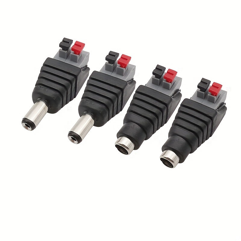 1 Pair/2 Pairs DC12V DC24V DC Power Supply Press DC Connector 5.5mm X2.1mm,  Male + Female, Suitable For LED Strip COB Strip, DC Connector, LED With CC