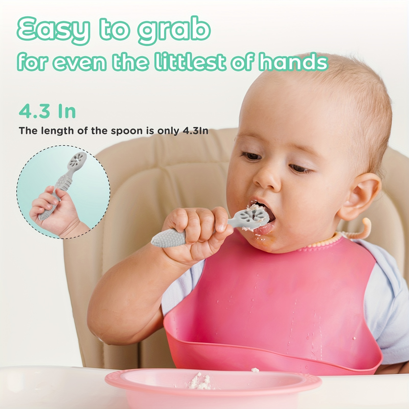 Baby Spoons - Self Feeding Set For Baby Led Weaning - Food Grade Soft  Silicone Anti-choke - Perfect For First Stage Toddler Utensils! - Temu Japan
